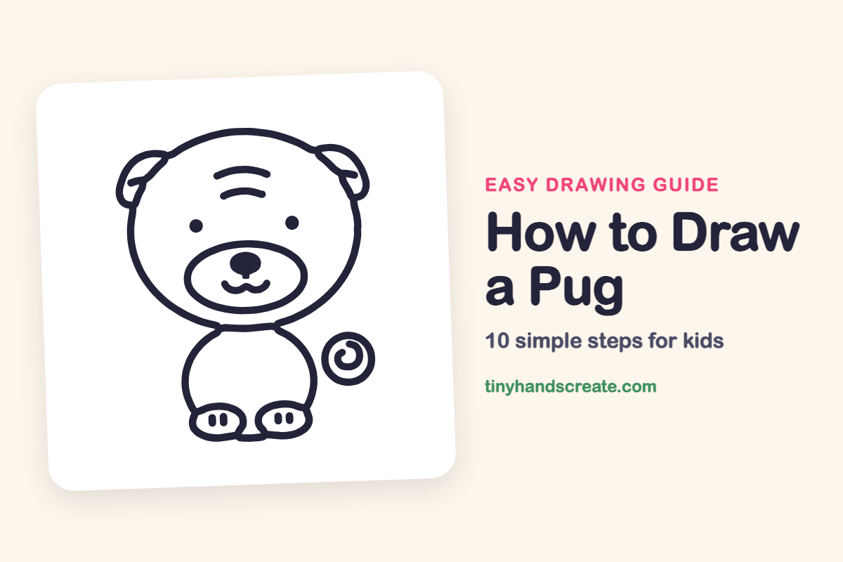 How to Draw a Pug: easy drawing guide for kids
