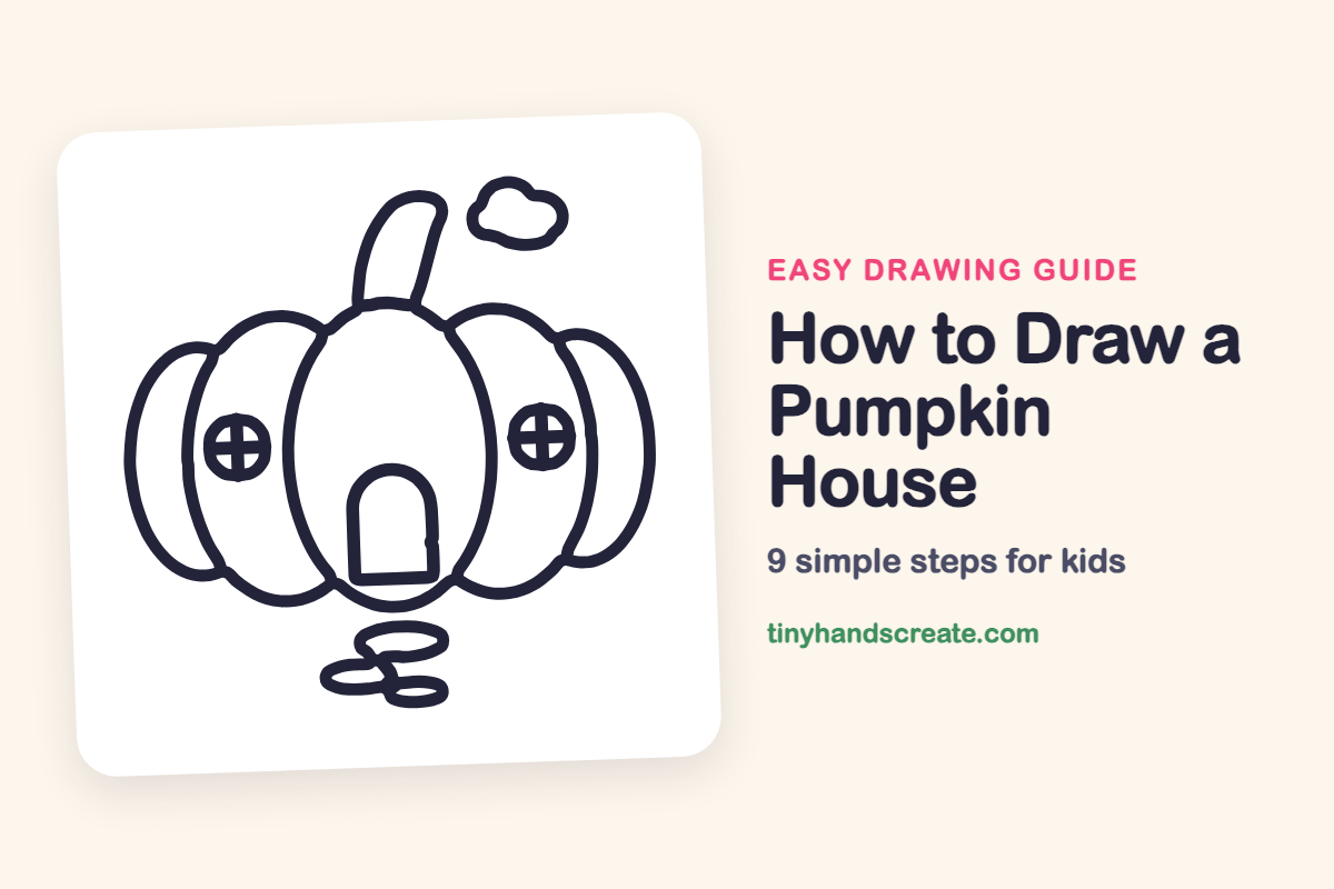 How to Draw a Pumpkin House: easy drawing guide for kids