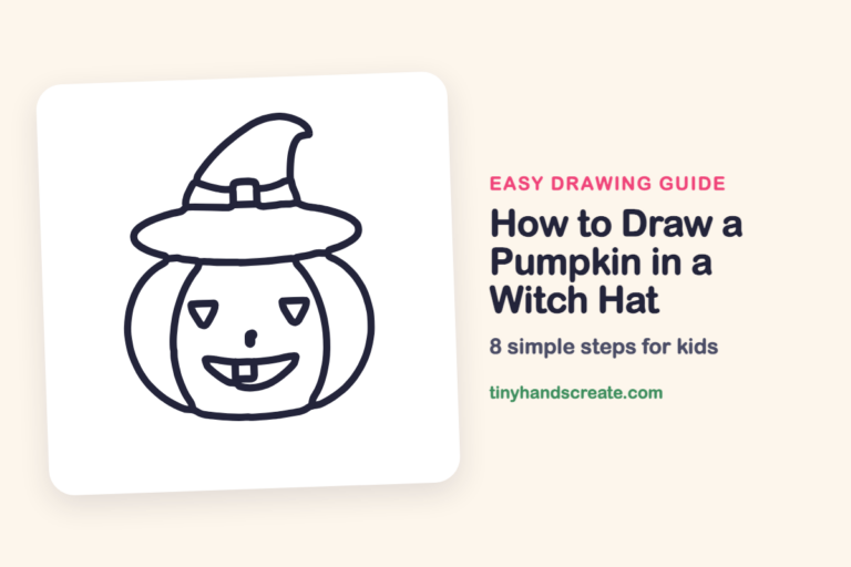 How to Draw a Pumpkin in a Witch Hat: easy drawing guide for kids