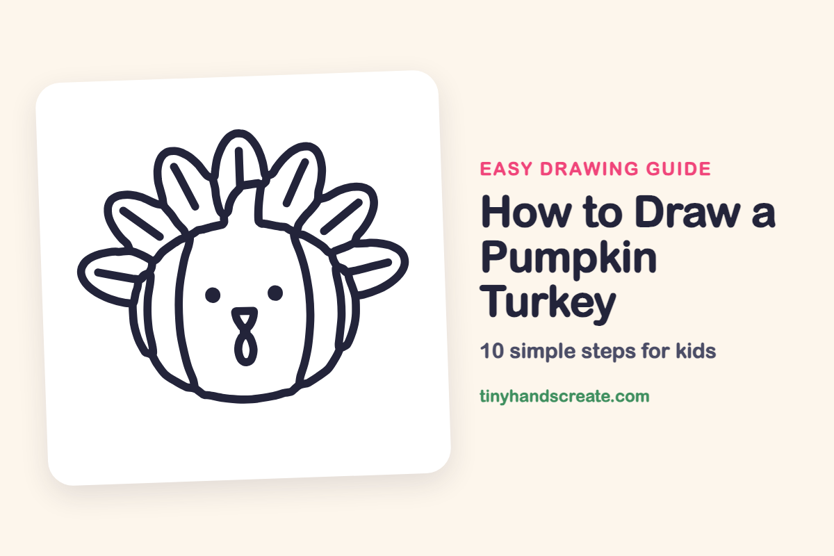 How to Draw a Pumpkin Turkey: easy drawing guide for kids