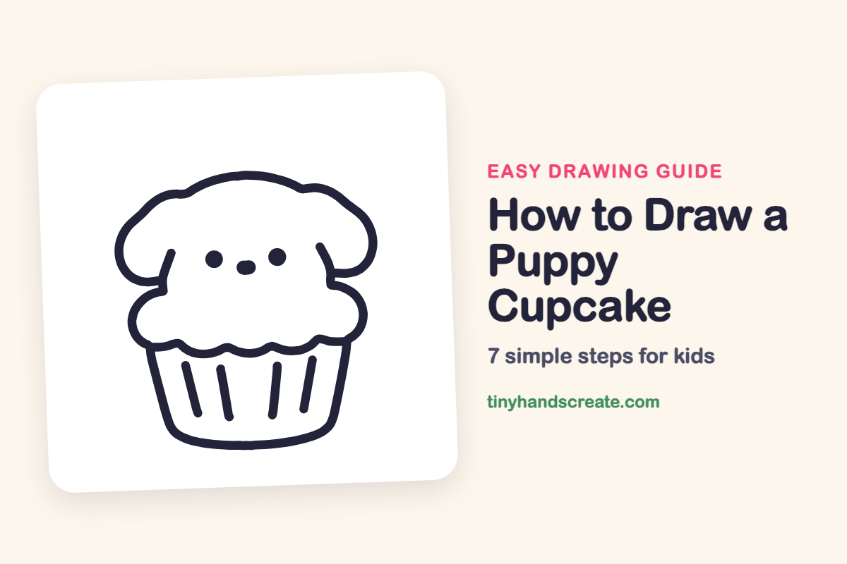 How to Draw a Puppy Cupcake: easy drawing guide for kids