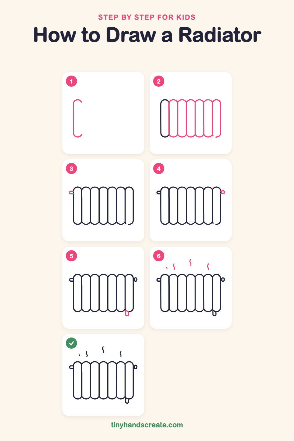 How to draw a radiator step by step for kids