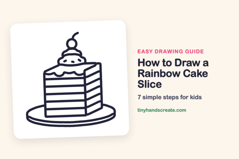 How to Draw a Rainbow Cake Slice: easy drawing guide for kids