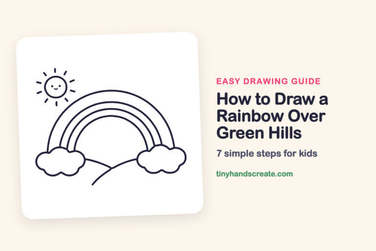 How to Draw a Rainbow Over Green Hills: easy drawing guide for kids