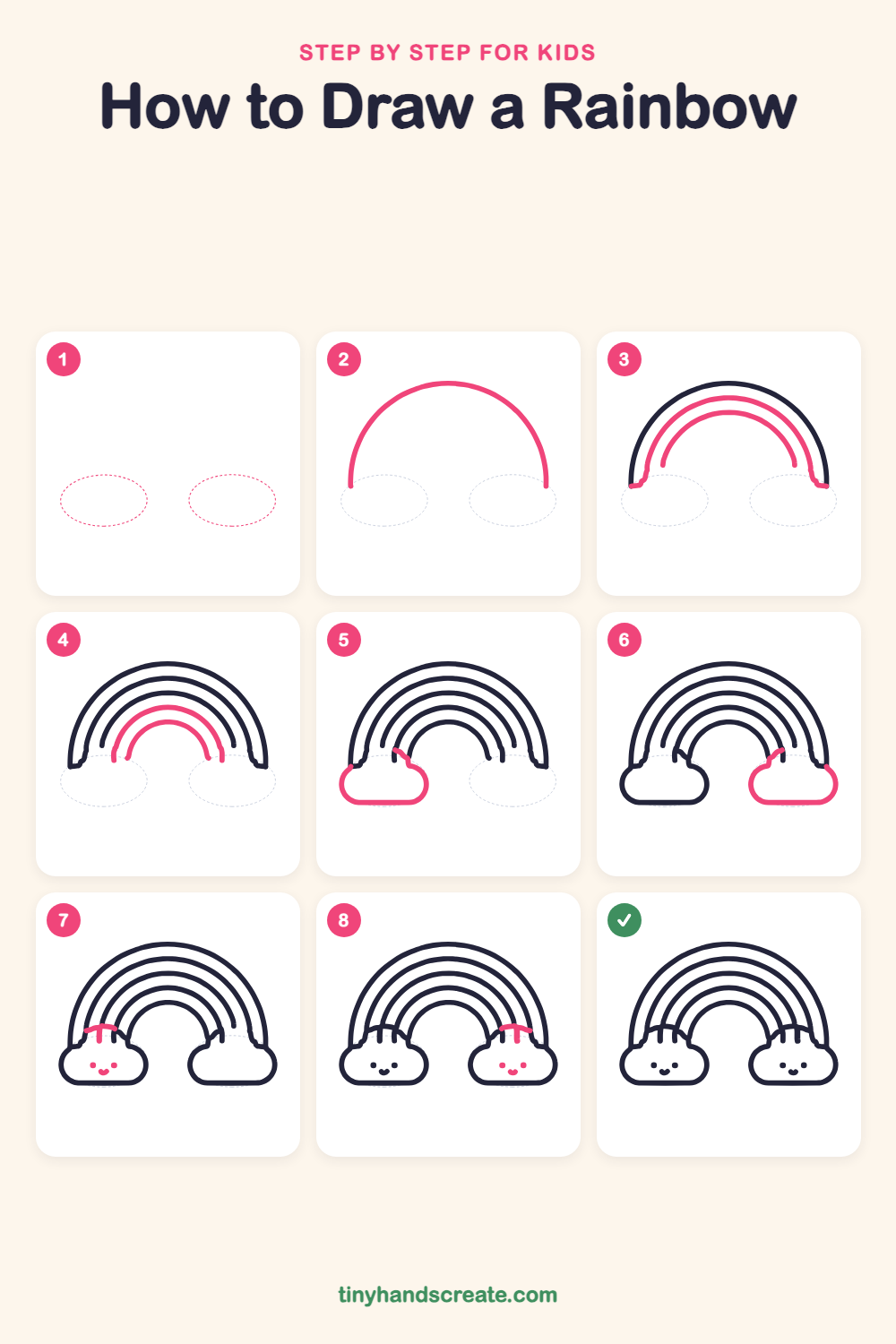 How to draw a rainbow step by step for kids