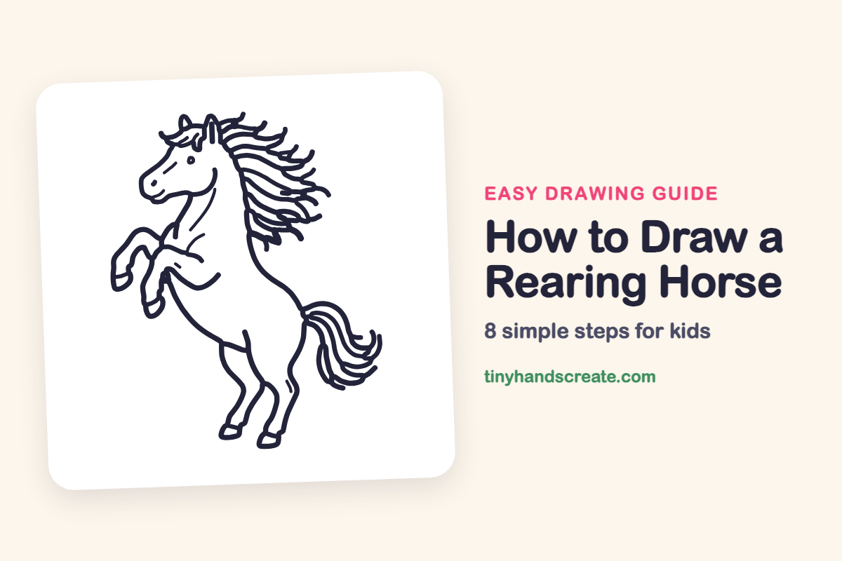 How to Draw a Rearing Horse: easy drawing guide for kids