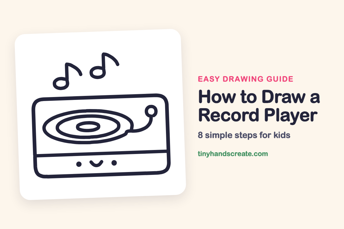 How to Draw a Record Player: easy drawing guide for kids