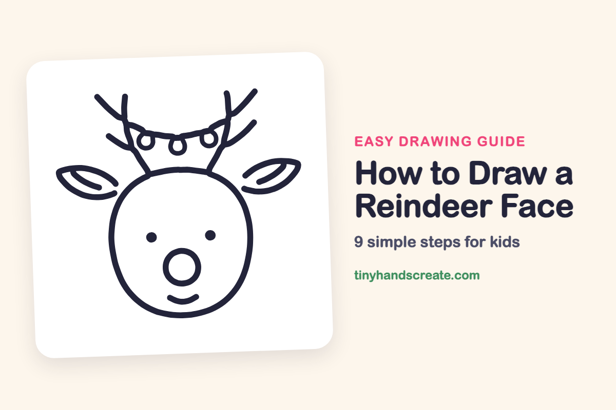 How to Draw a Reindeer Face: easy drawing guide for kids