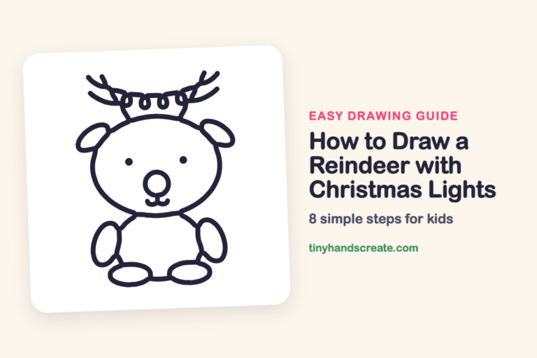 How to Draw a Reindeer with Christmas Lights: easy drawing guide for kids