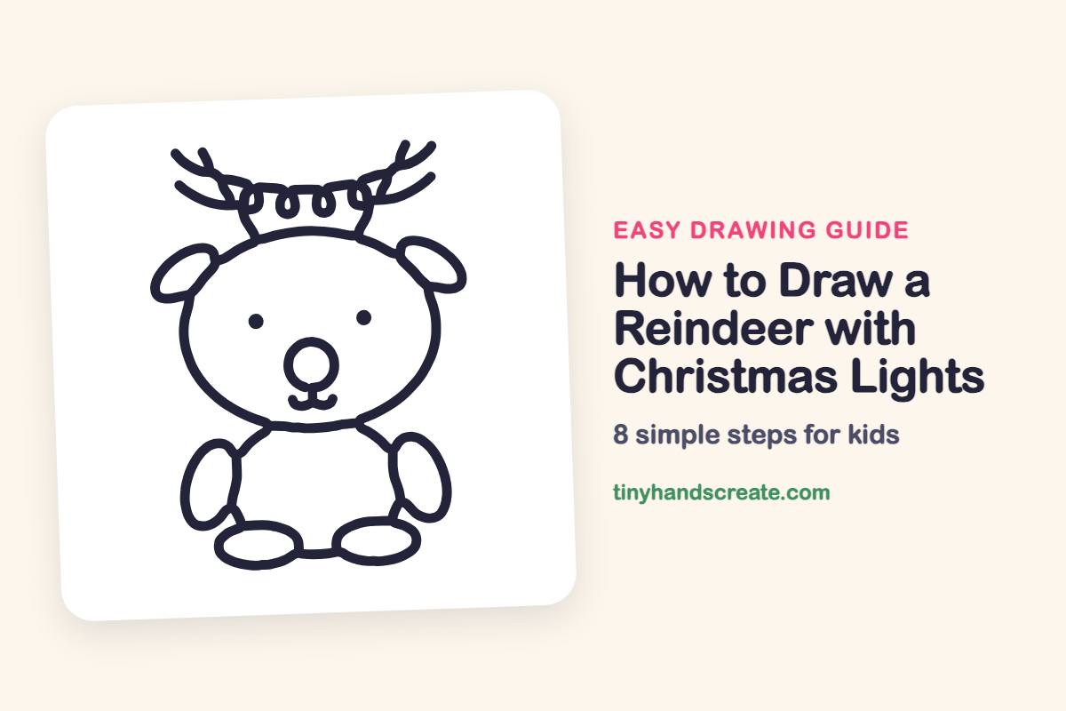 How to Draw a Reindeer with Christmas Lights: easy drawing guide for kids