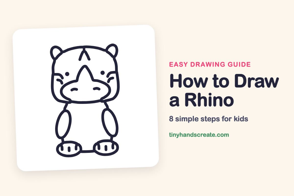 How to Draw a Rhino: easy drawing guide for kids