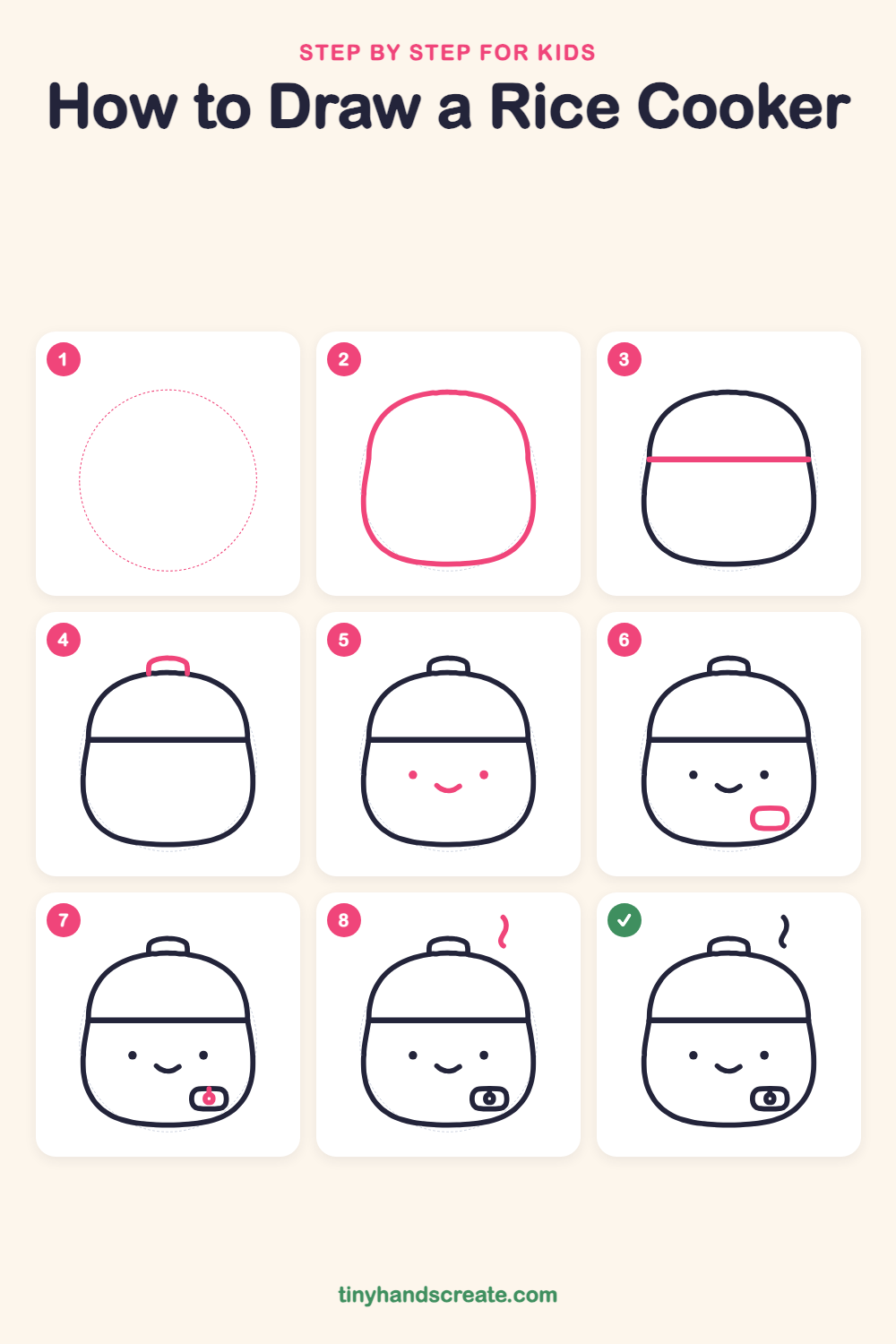 How to draw a rice cooker step by step for kids