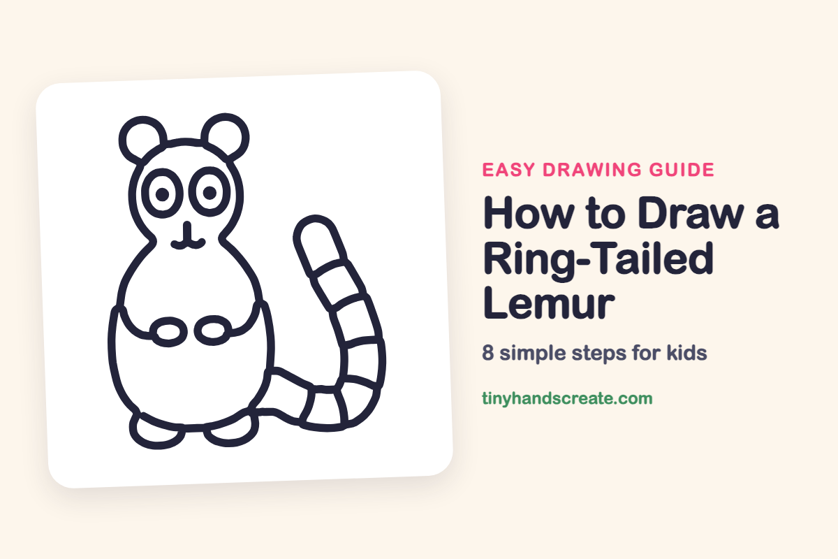 How to Draw a Ring-Tailed Lemur: easy drawing guide for kids