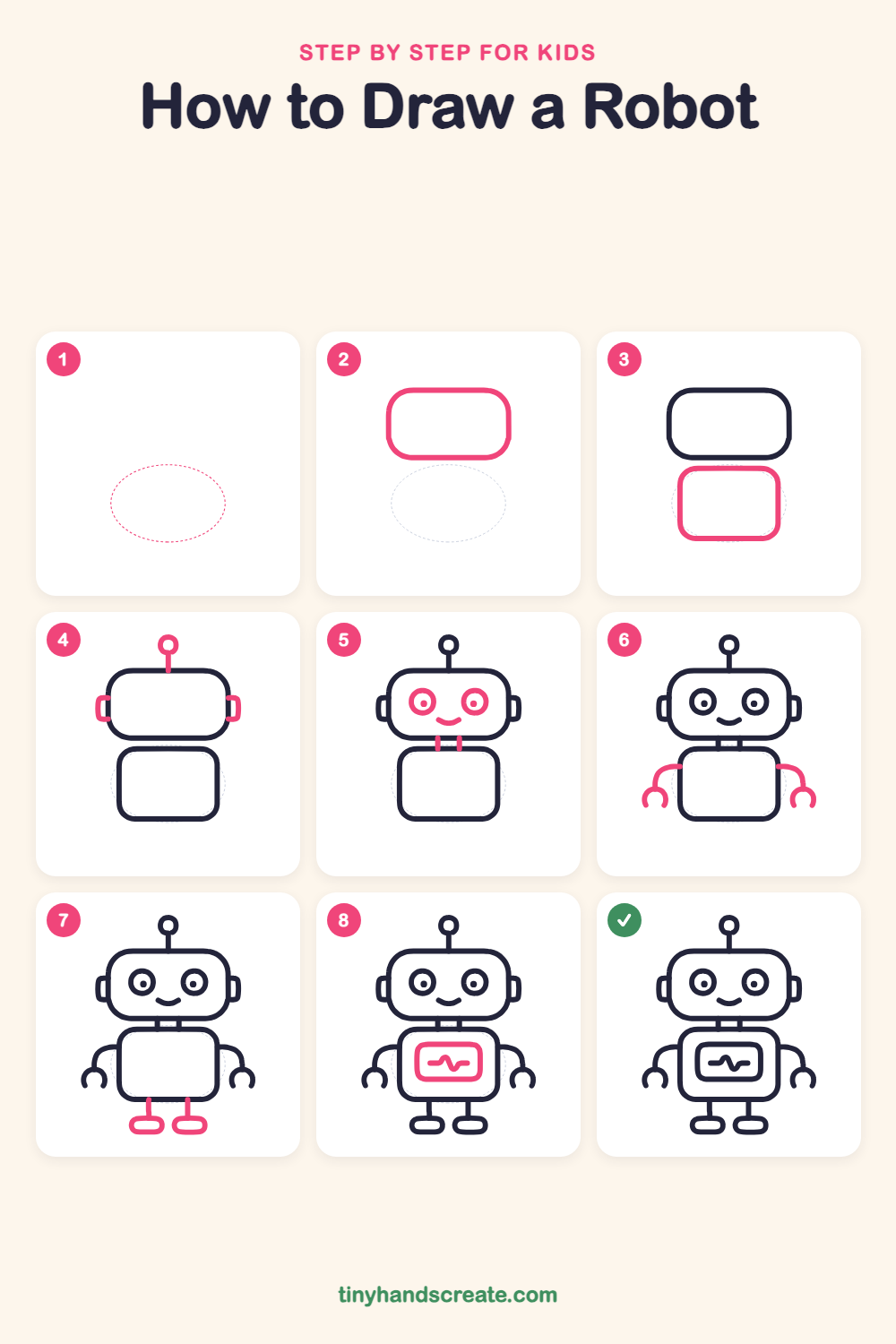 How to draw a robot step by step for kids