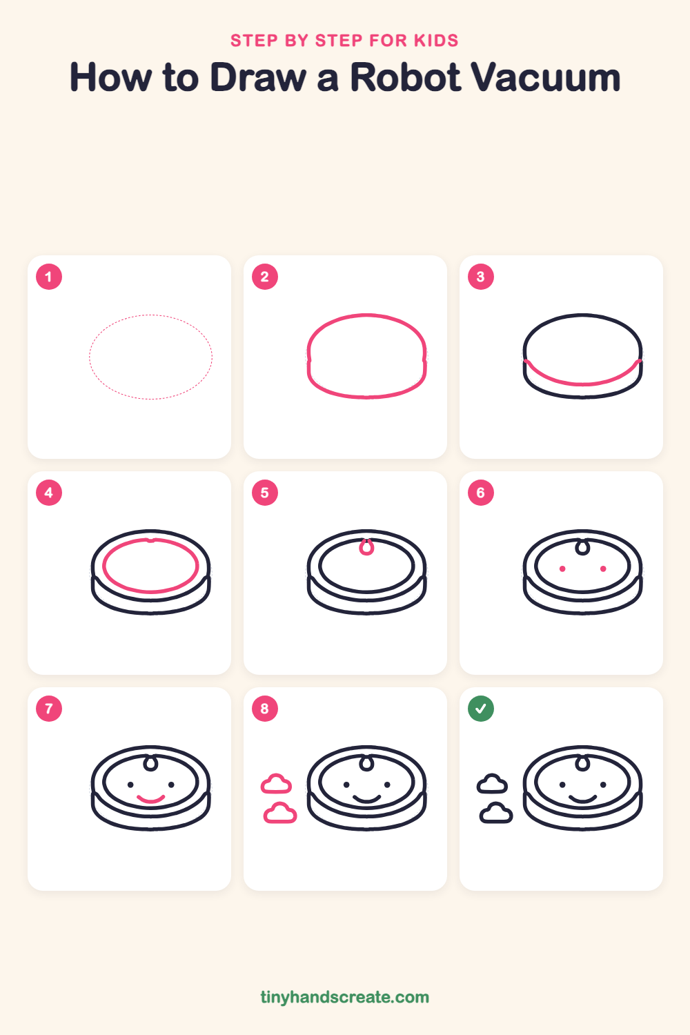How to draw a robot vacuum step by step for kids