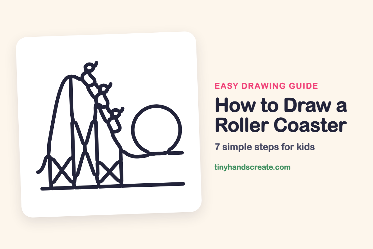 How to Draw a Roller Coaster: easy drawing guide for kids