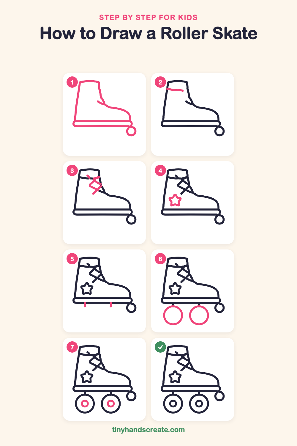 How to draw a roller skate step by step for kids