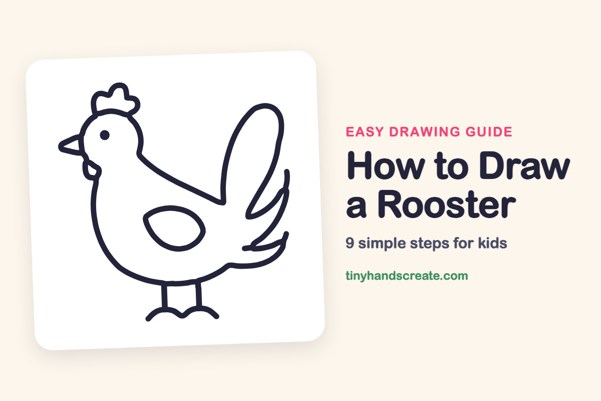 How to Draw a Rooster: easy drawing guide for kids
