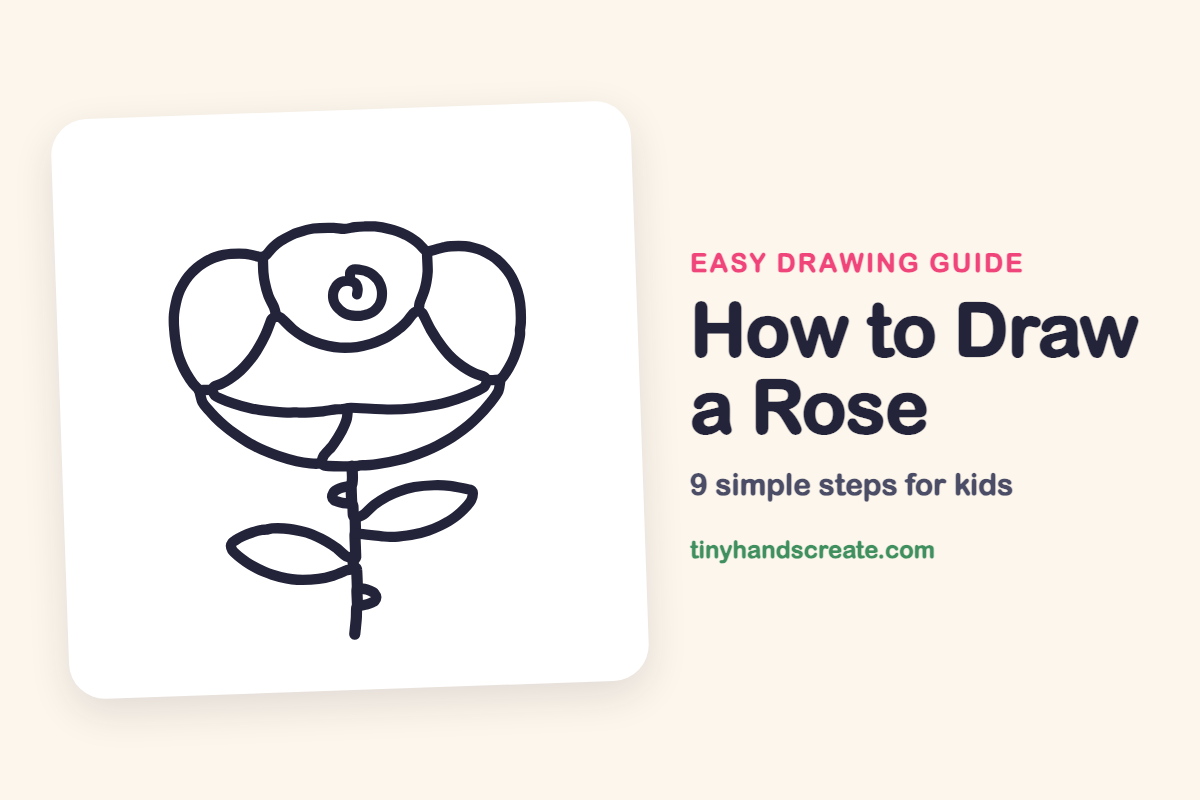 How to Draw a Rose: easy drawing guide for kids