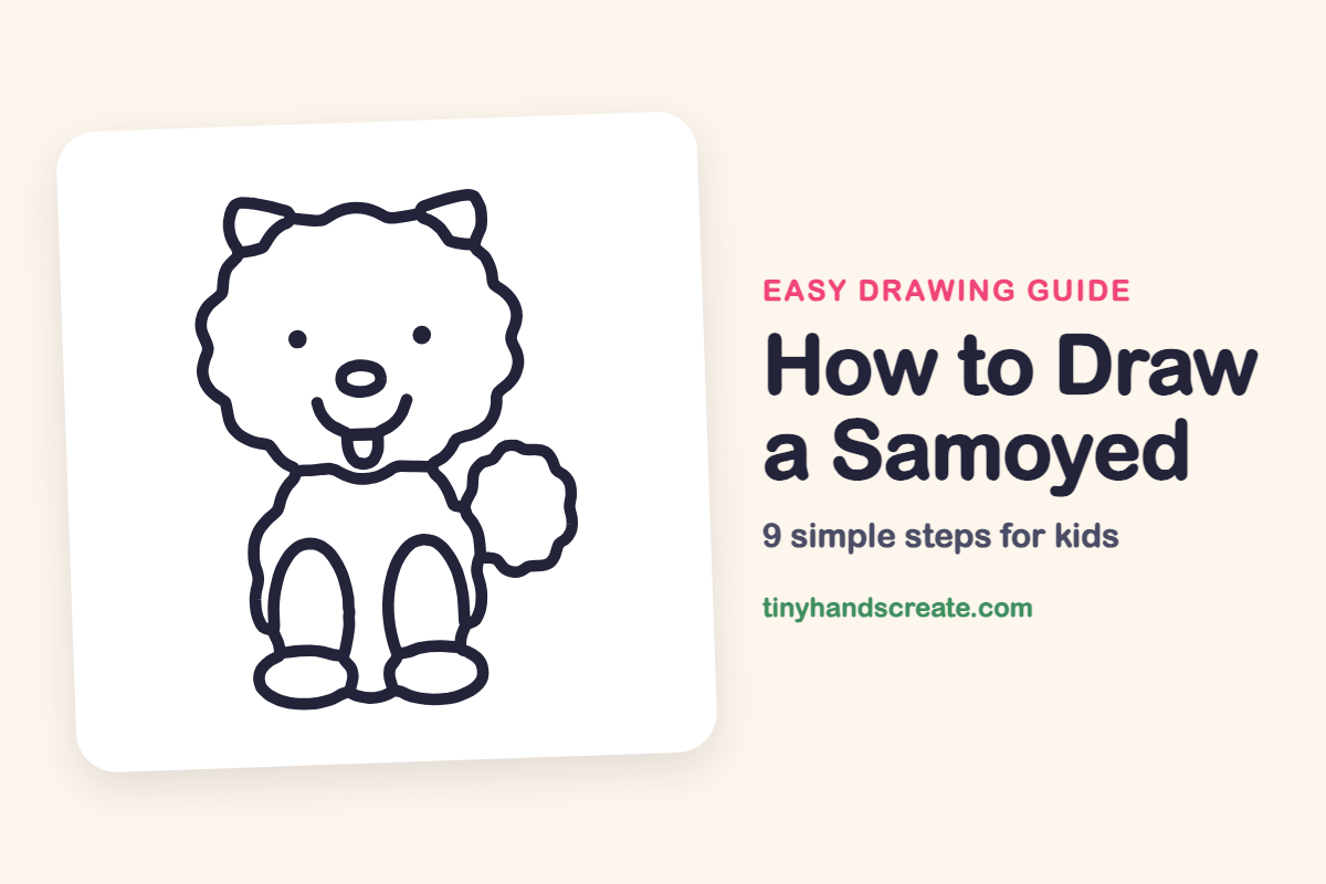 How to Draw a Samoyed: easy drawing guide for kids