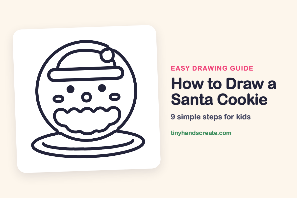 How to Draw a Santa Cookie: easy drawing guide for kids