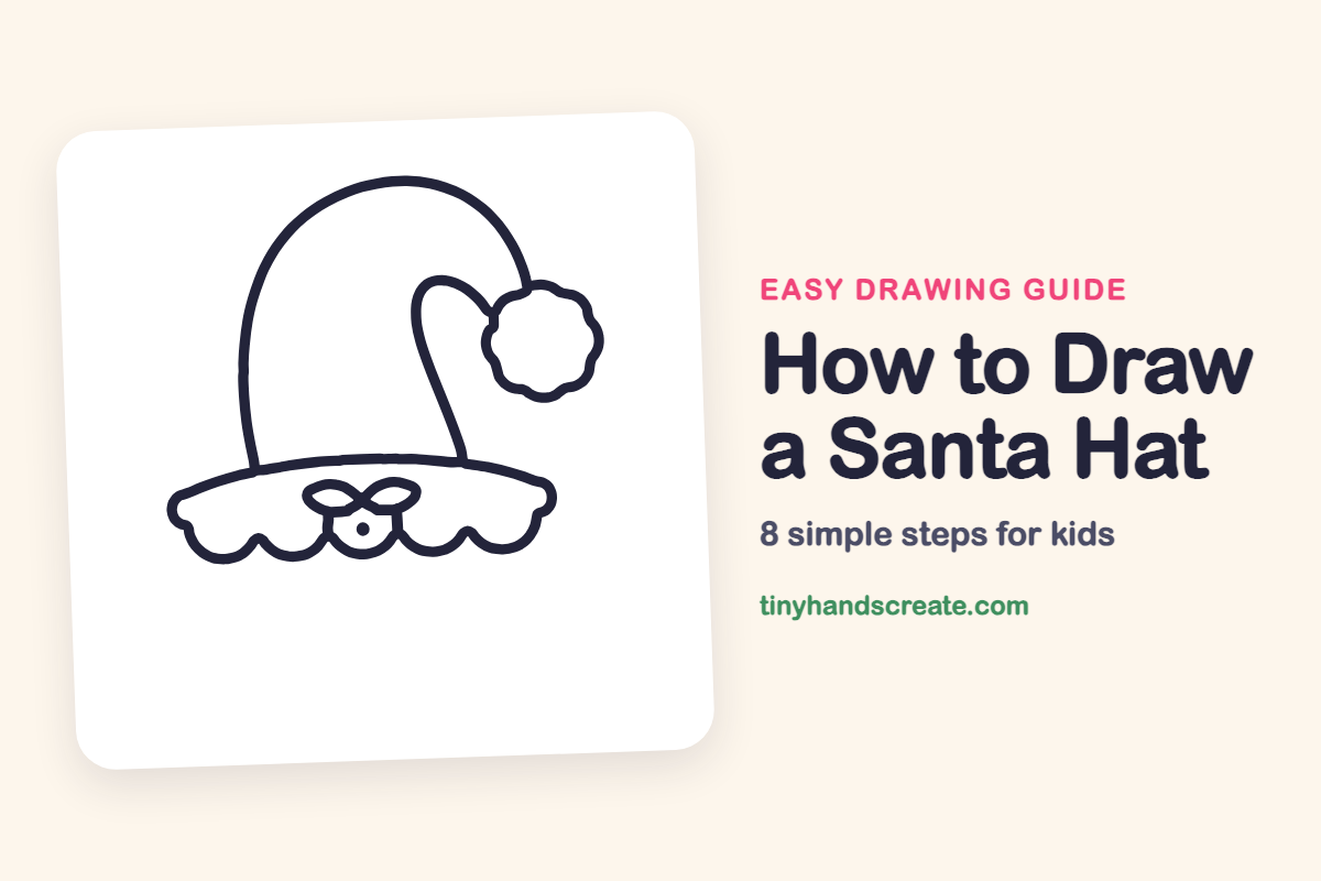 How to Draw a Santa Hat: easy drawing guide for kids