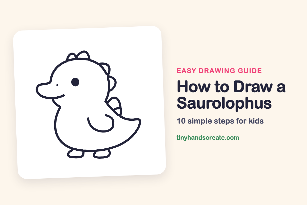 How to Draw a Saurolophus: easy drawing guide for kids
