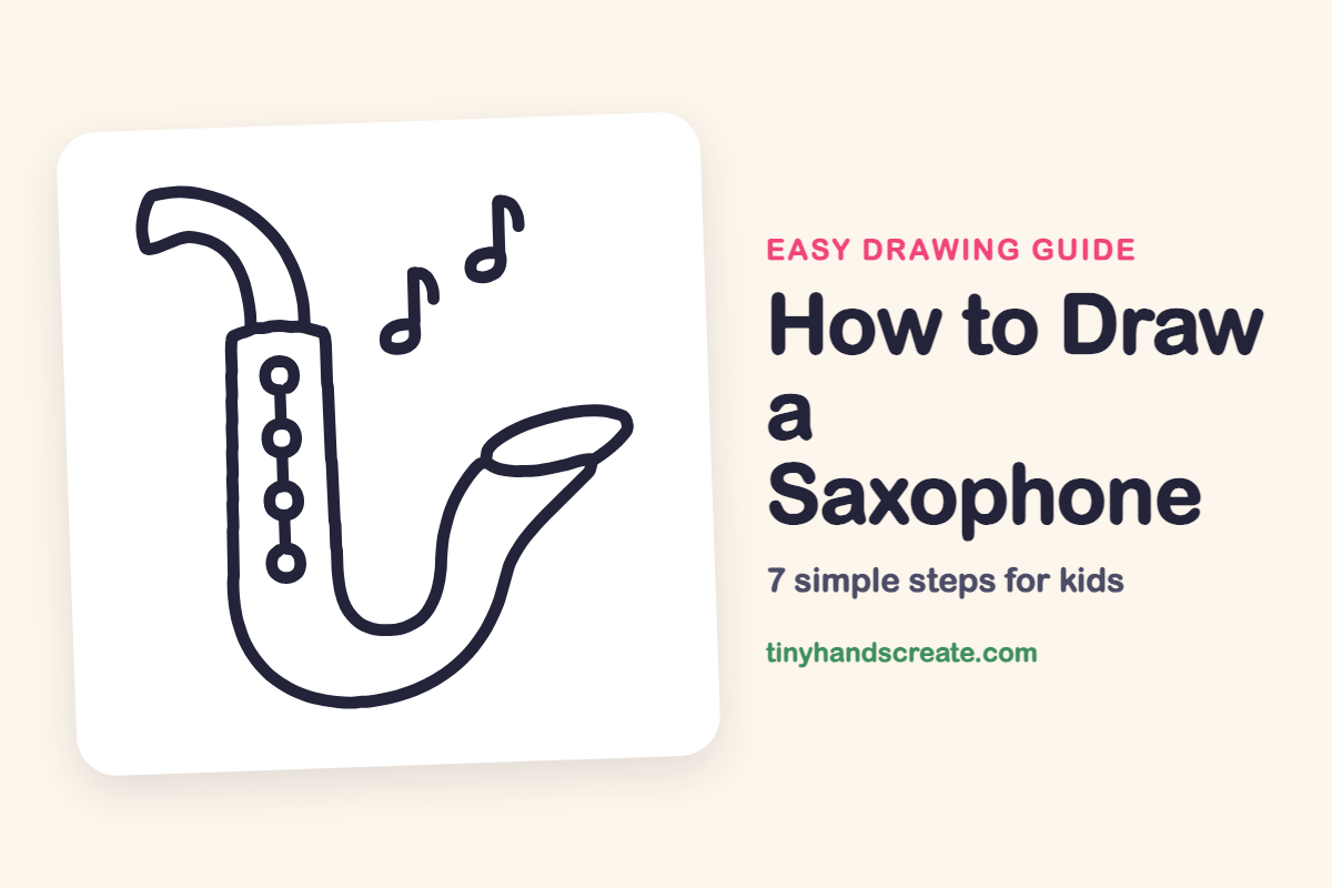 How to Draw a Saxophone: easy drawing guide for kids