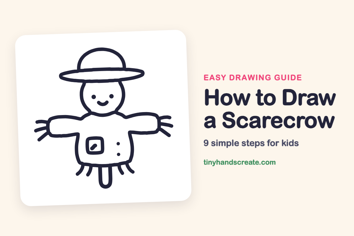 How to Draw a Scarecrow: easy drawing guide for kids