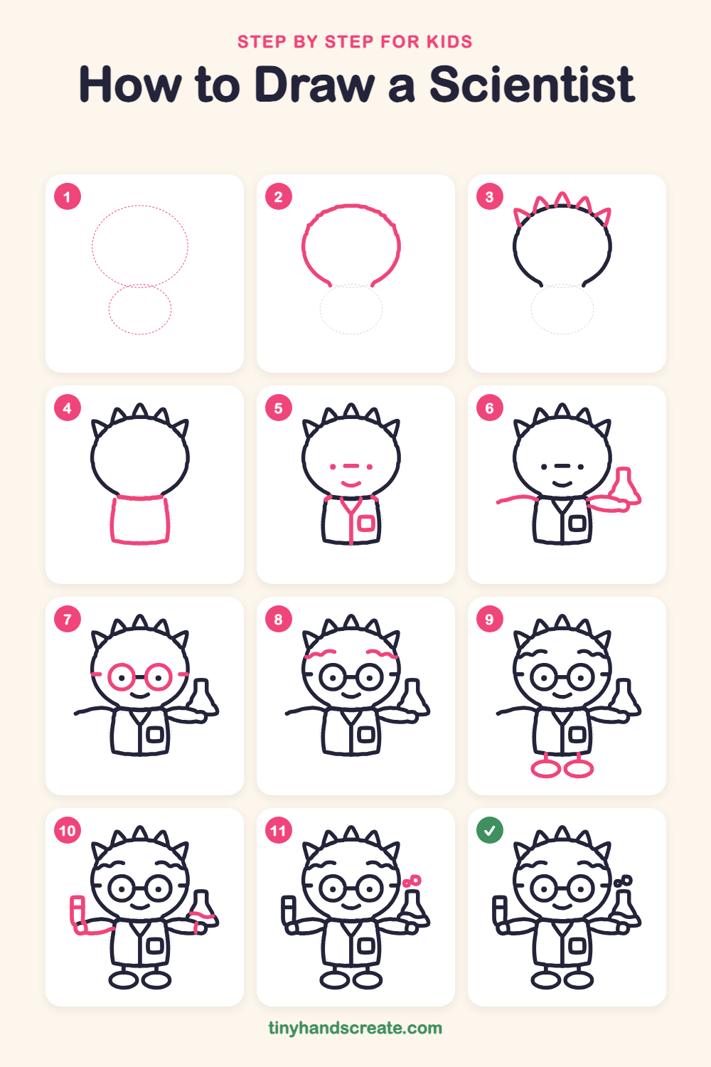 How to draw a scientist step by step for kids