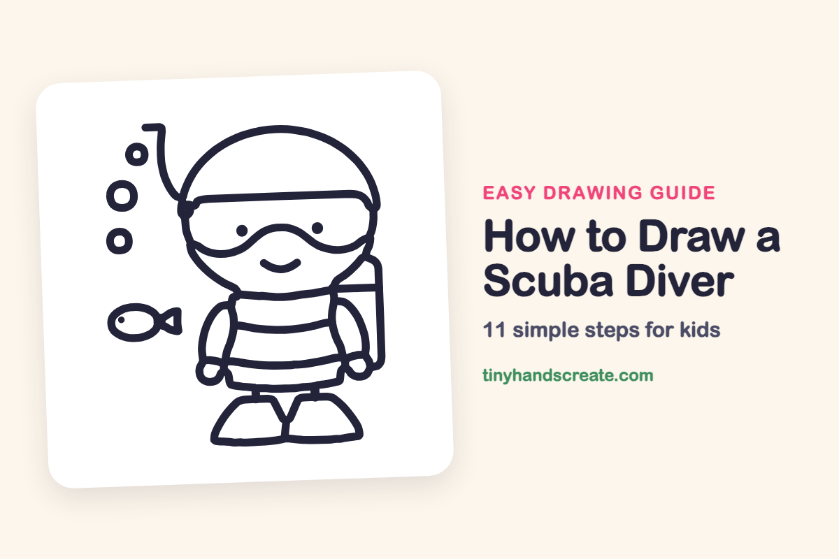How to Draw a Scuba Diver: easy drawing guide for kids