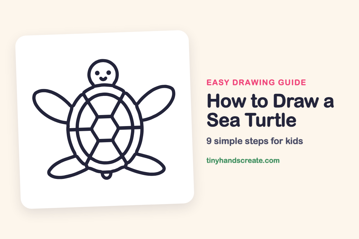 How to Draw a Sea Turtle: easy drawing guide for kids