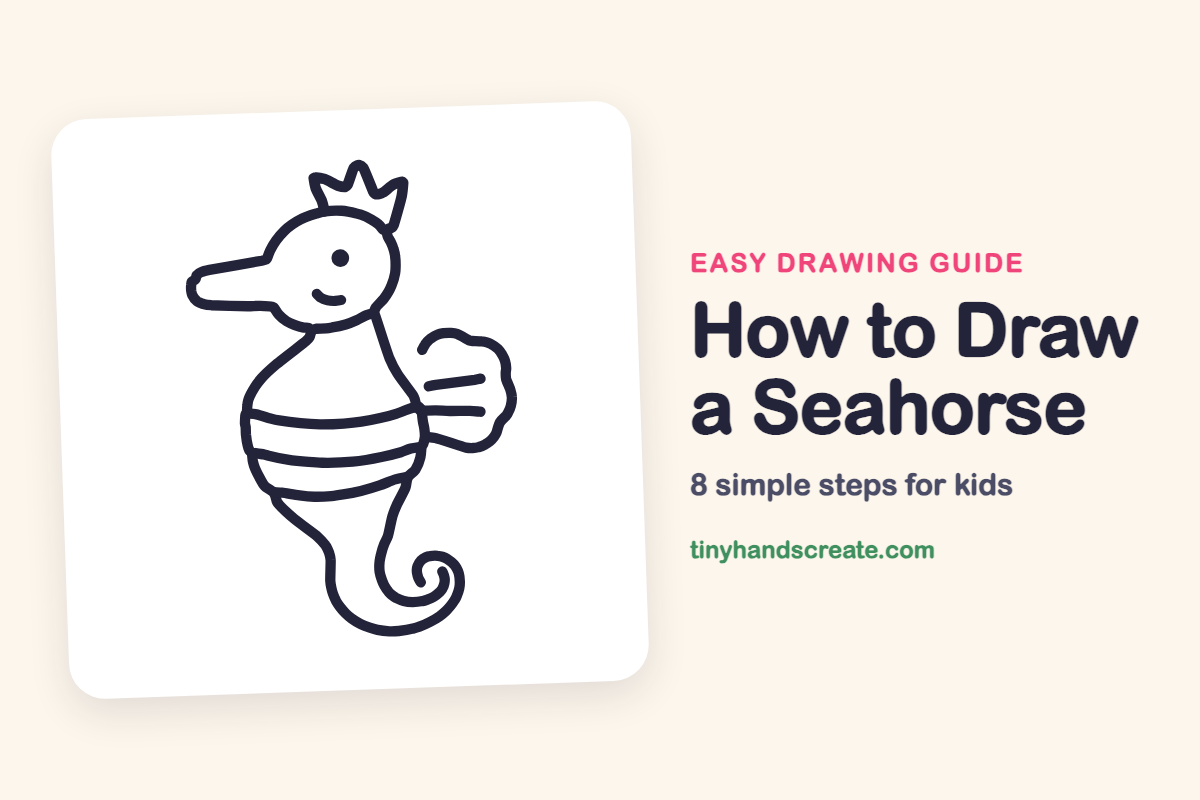 How to Draw a Seahorse: easy drawing guide for kids