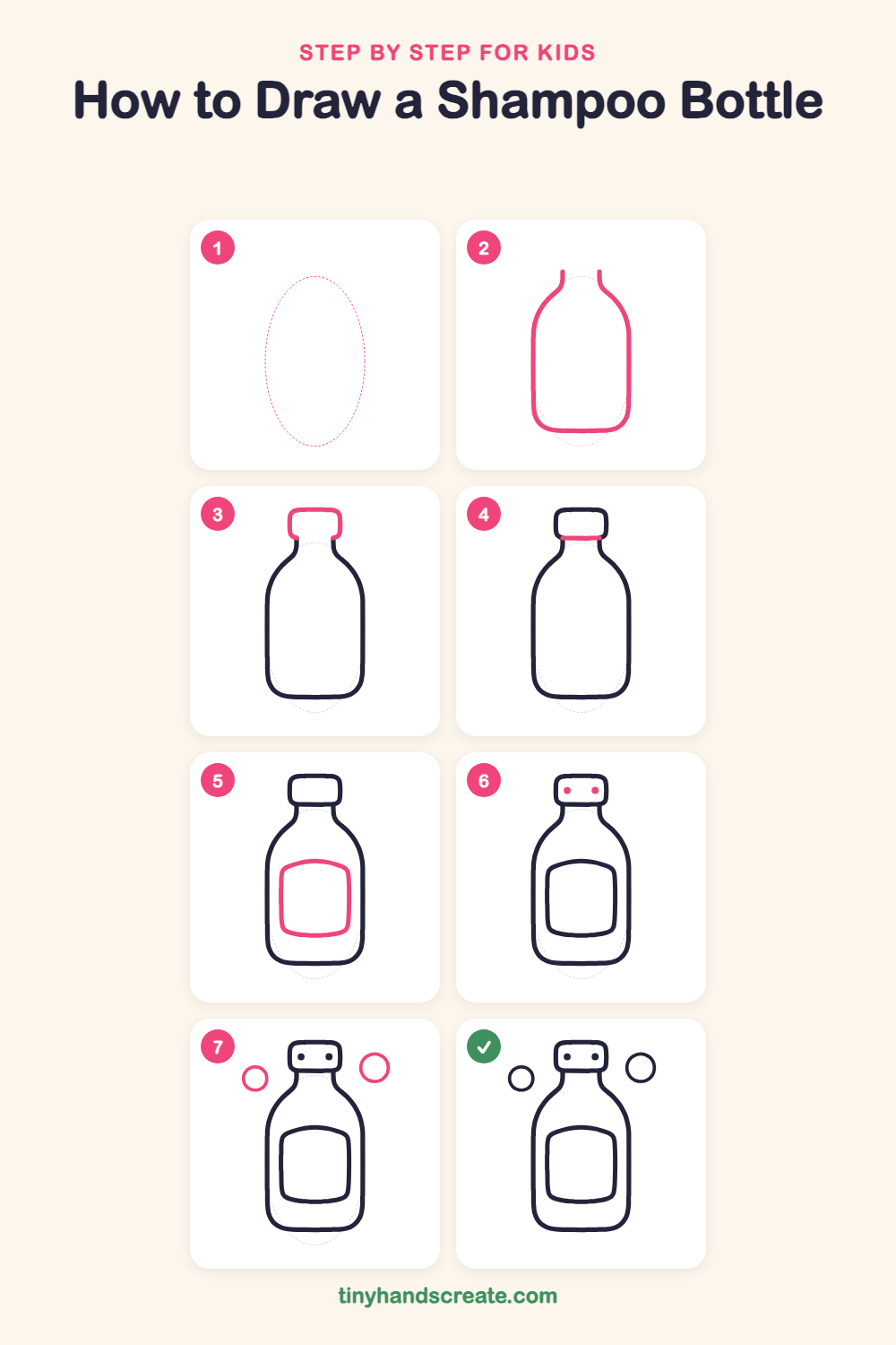 How to draw a shampoo bottle step by step for kids