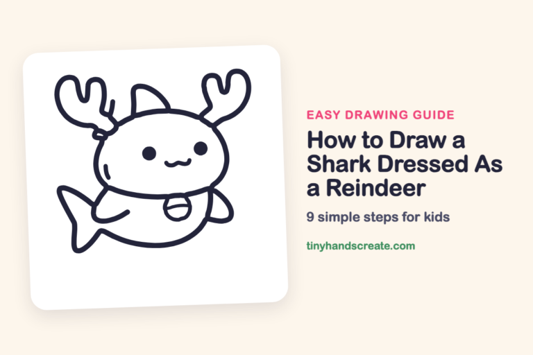 How to Draw a Shark Dressed As a Reindeer: easy drawing guide for kids
