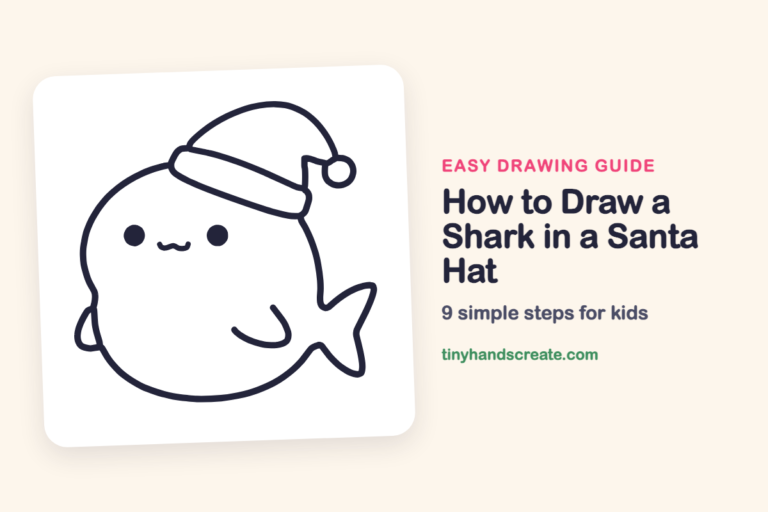 How to Draw a Shark in a Santa Hat: easy drawing guide for kids