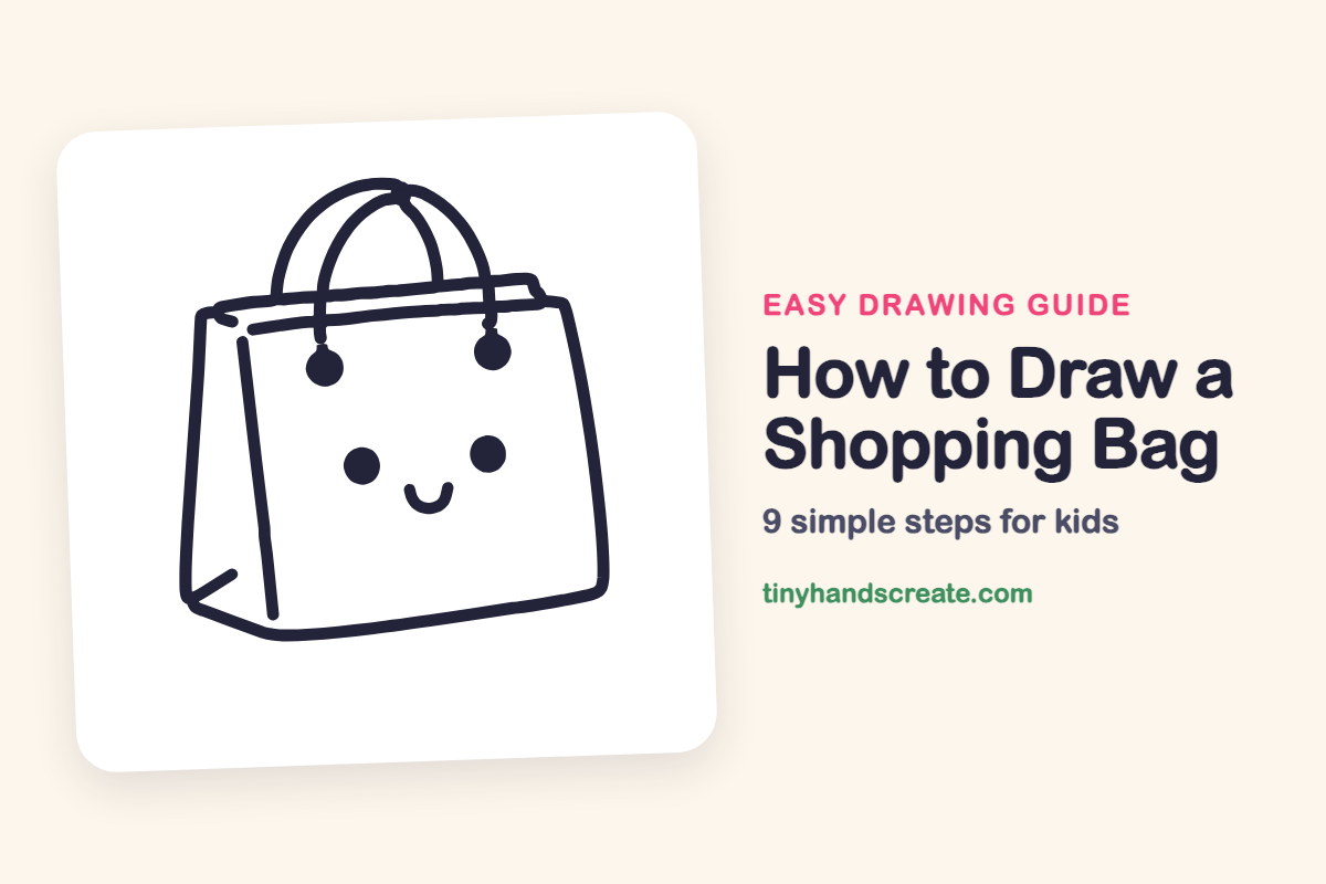 How to Draw a Shopping Bag: easy drawing guide for kids