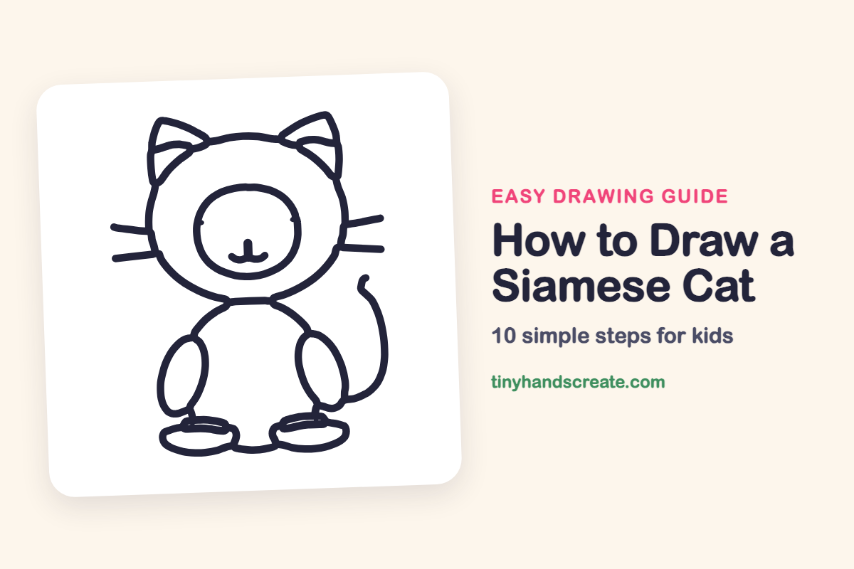 How to Draw a Siamese Cat: easy drawing guide for kids