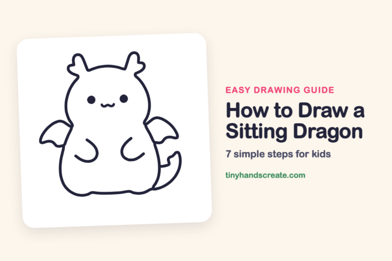 How to Draw a Sitting Dragon step by step