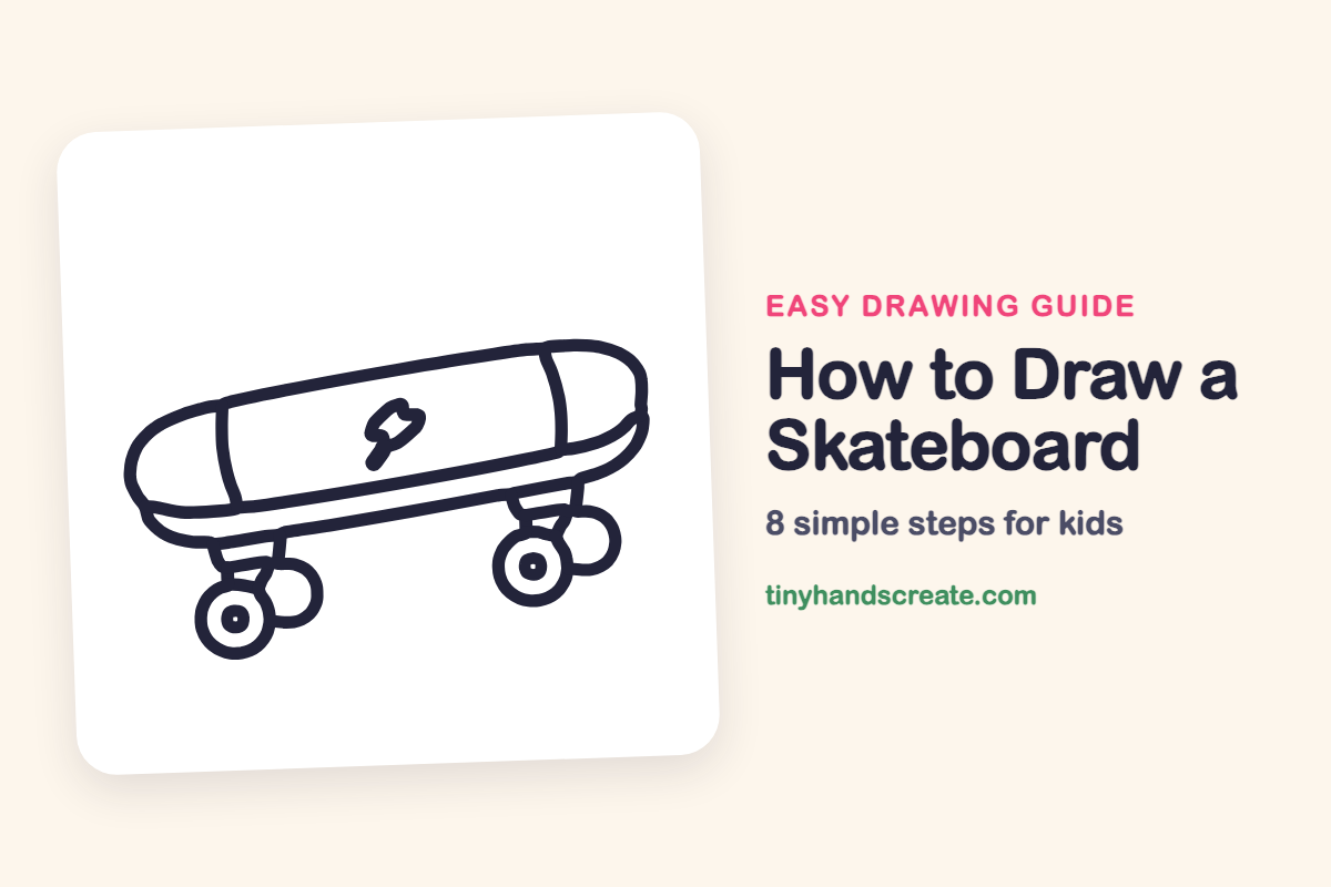 How to Draw a Skateboard: easy drawing guide for kids