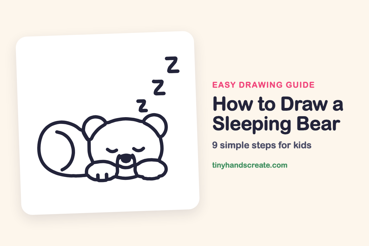 How to Draw a Sleeping Bear: easy drawing guide for kids
