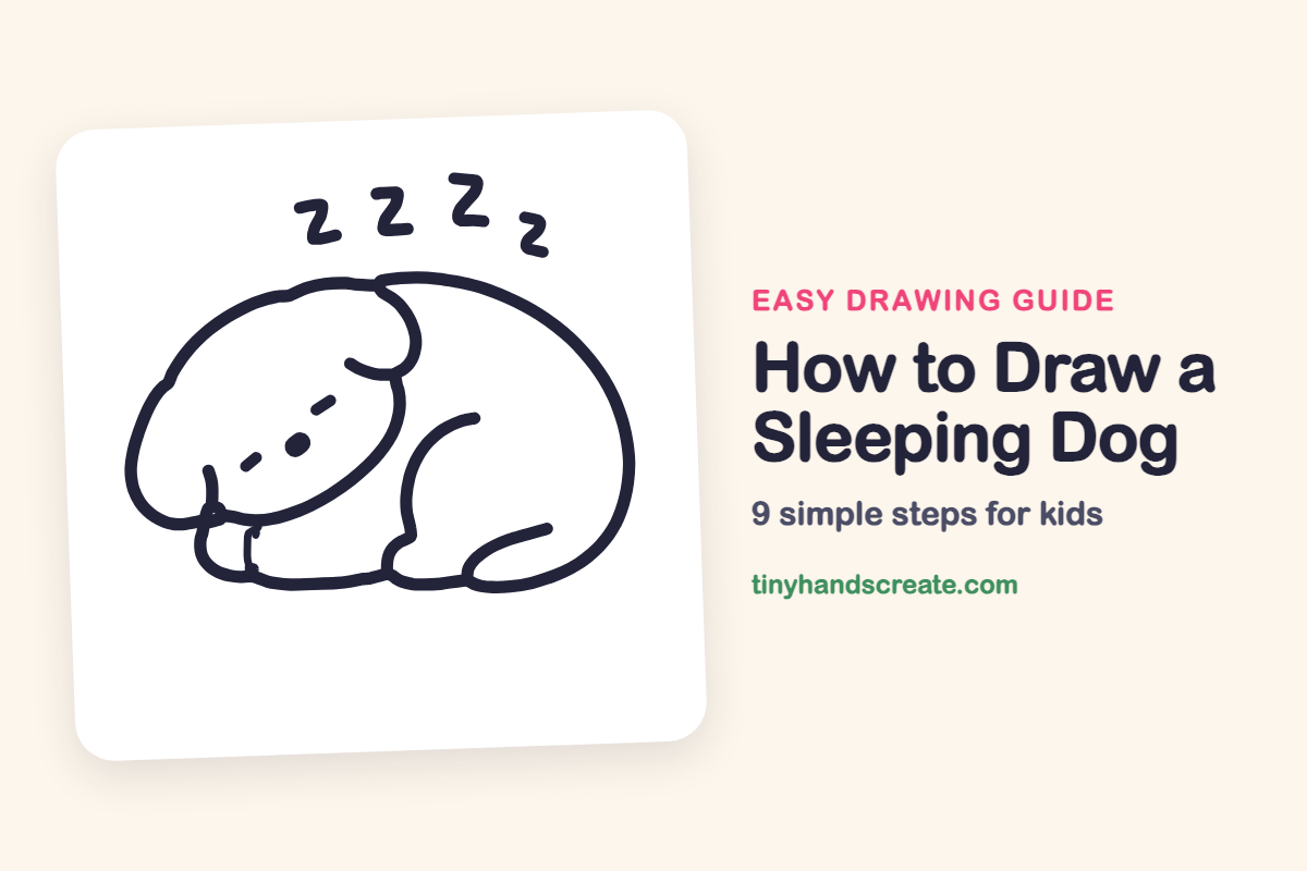 How to Draw a Sleeping Dog: easy drawing guide for kids