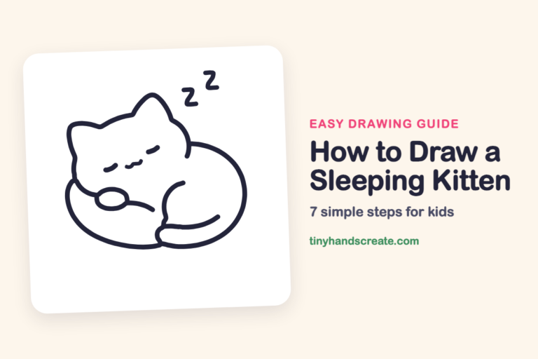 How to Draw a Sleeping Kitten: easy drawing guide for kids