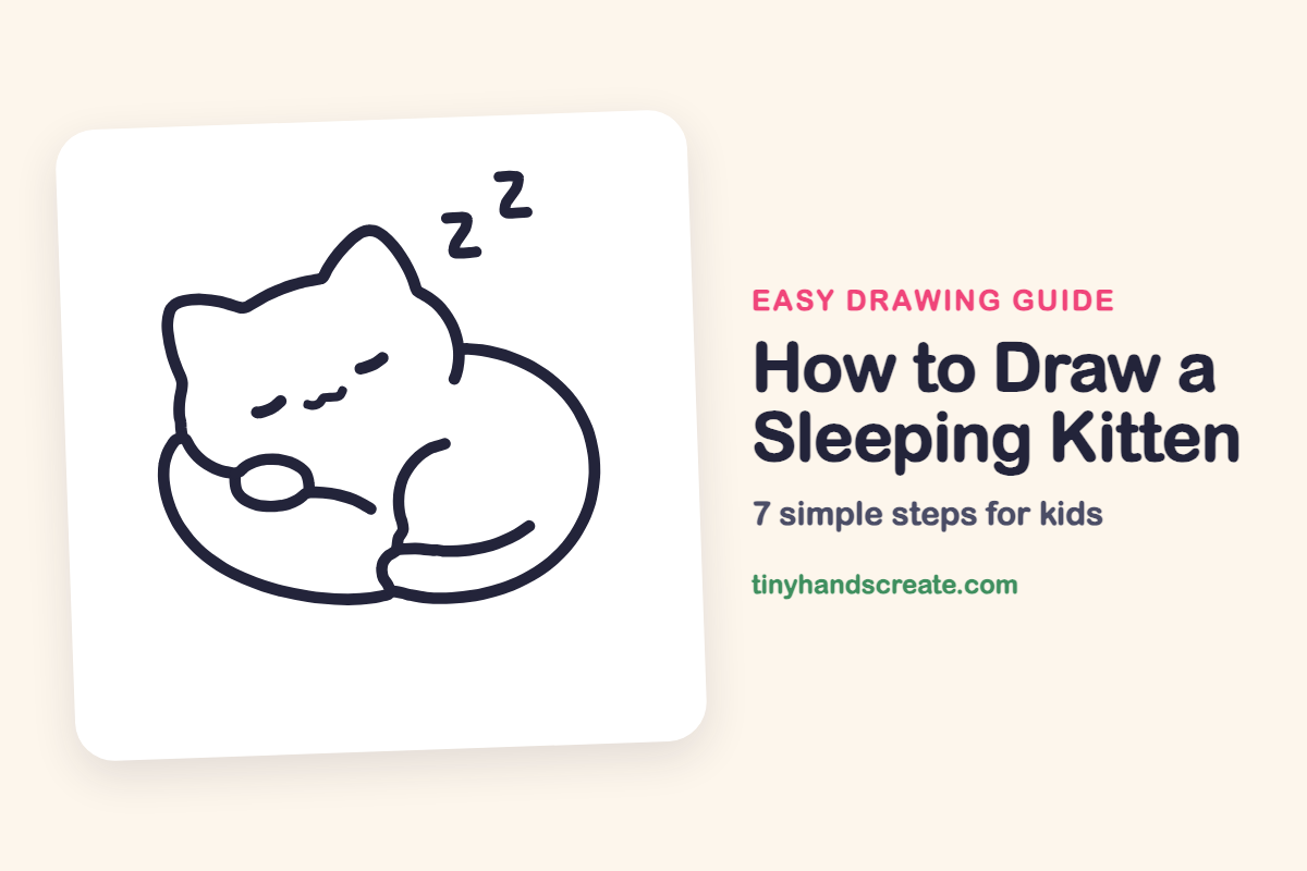 How to Draw a Sleeping Kitten: easy drawing guide for kids