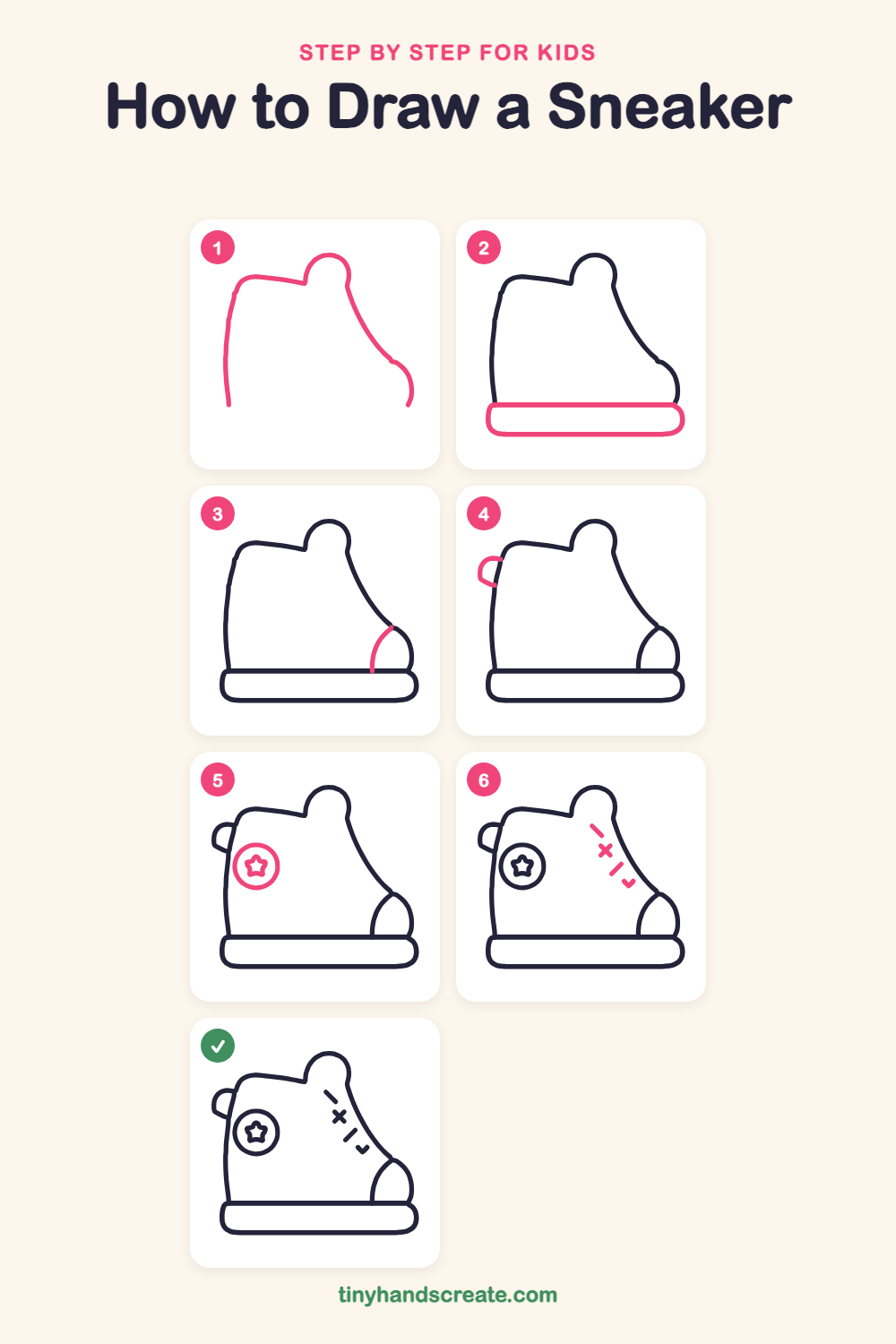 How to draw a sneaker step by step for kids