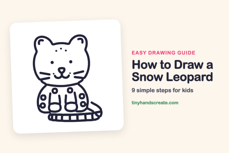 How to Draw a Snow Leopard: easy drawing guide for kids