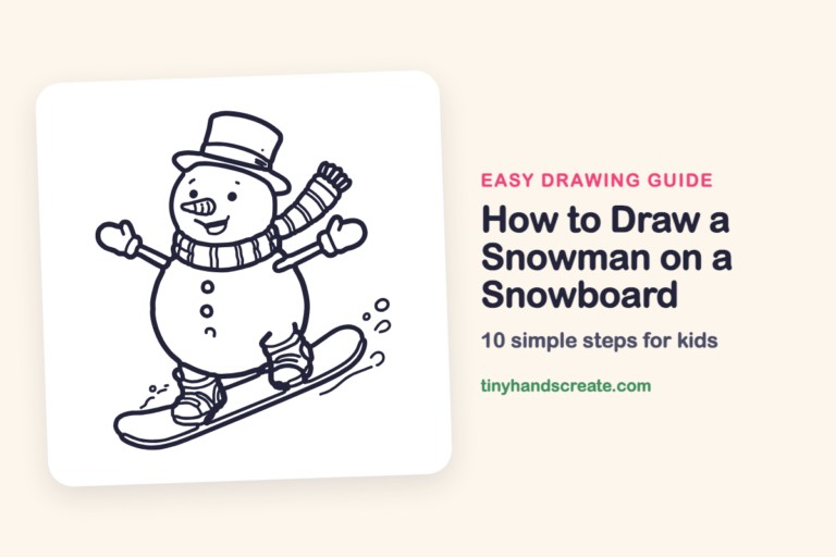How to Draw a Snowman on a Snowboard: easy drawing guide for kids