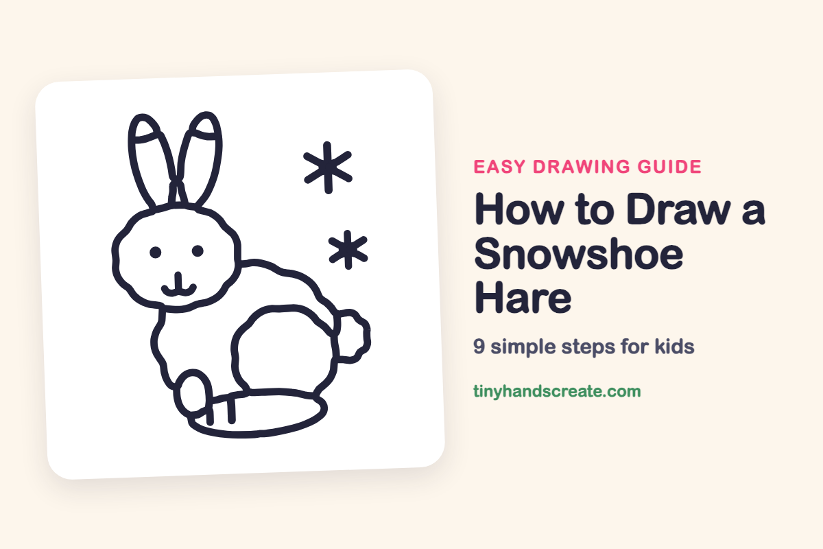 How to Draw a Snowshoe Hare: easy drawing guide for kids