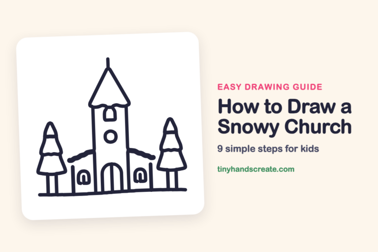 How to Draw a Snowy Church step by step