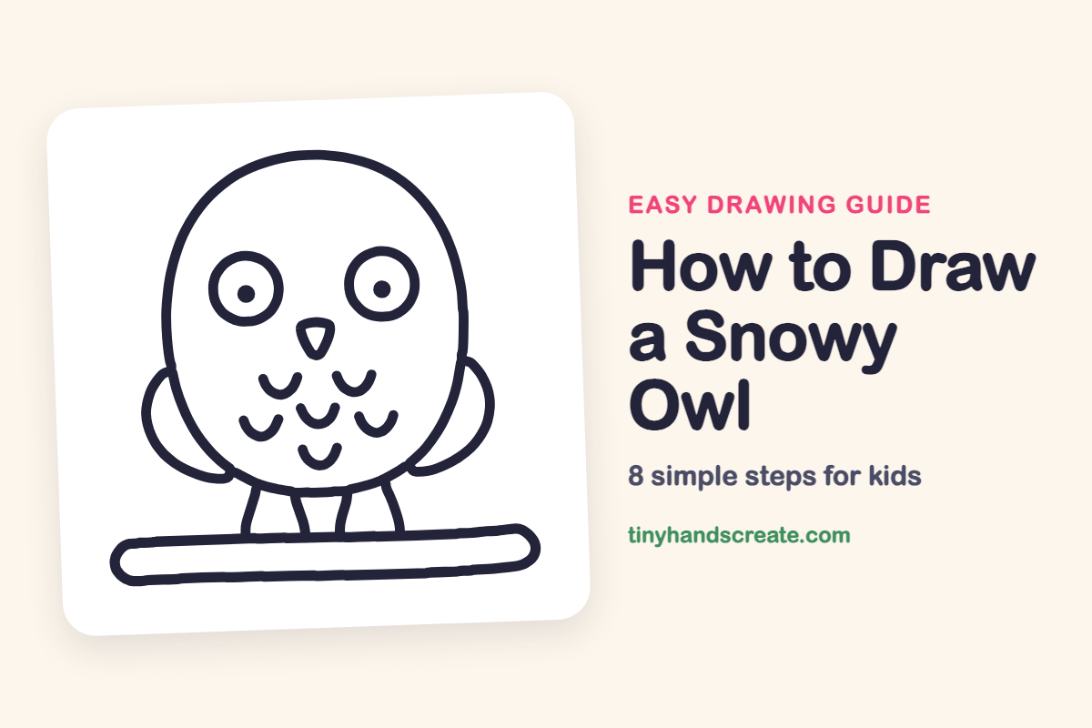 How to Draw a Snowy Owl: easy drawing guide for kids